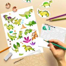 Load image into Gallery viewer, Dinosaur Stencils